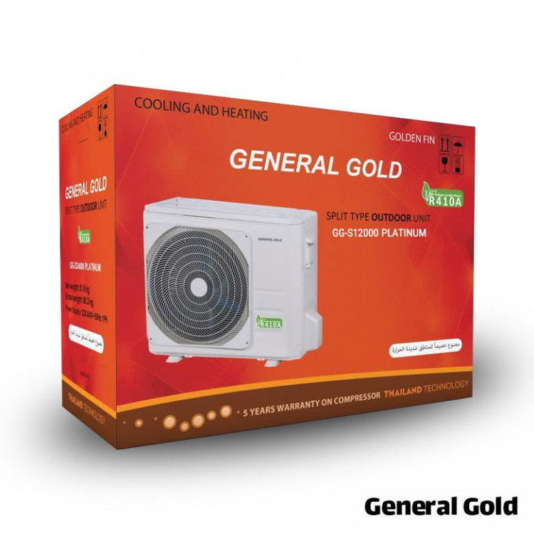 کولر گازی جنرال گلد12000 پلاتینیوم، گاز R410a مدل GG-MS12000 Platinum