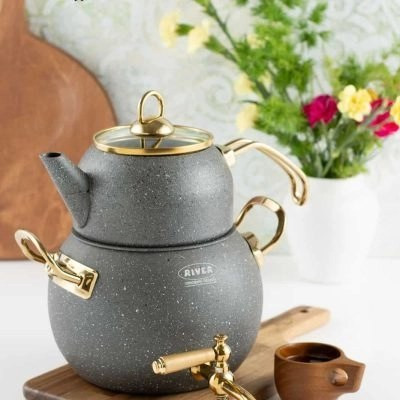 کتری قوری گرانیتی ریور 2.8 لیتر شیردار