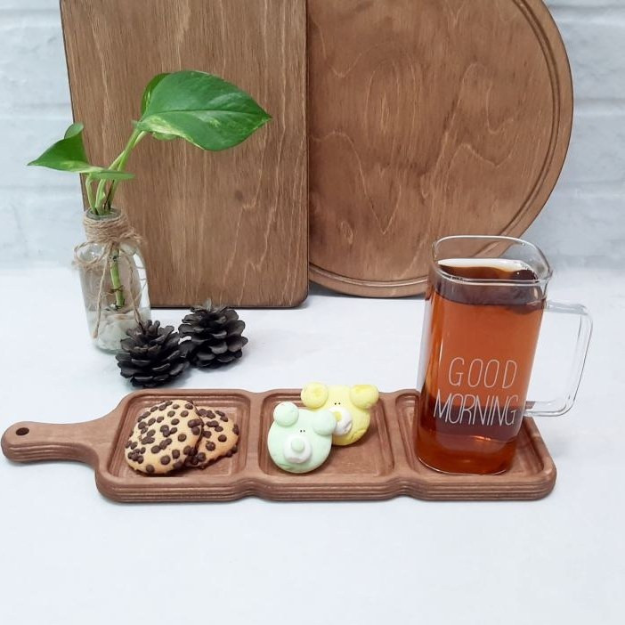 اردور خوری سه خانه دسته دار چوب روس چند لایه عالی آغشته به روغن خوراکی