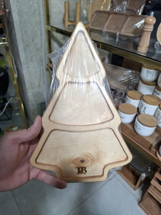 اردو خوری چوبی 3 خانه طرح درخت کاج