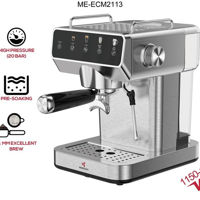 اسپرسوساز مباشی مدل ME-ECM2113 ظرفیت ۱.۵ لیتر با فیلتر استیل
