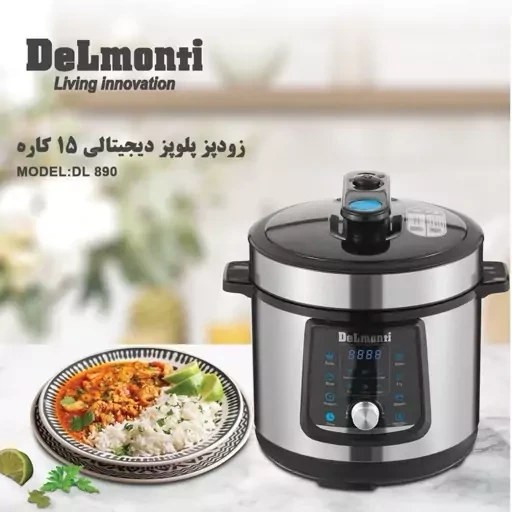 زودپز دلمونتی DL890 ظرفیت ۶ لیتر چند کاره با بدنه استیل ضد زنگ